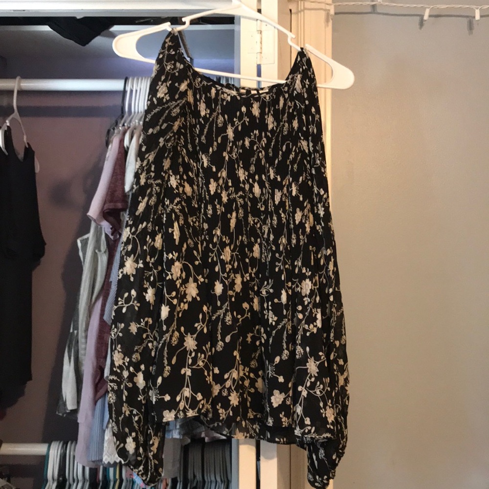 black and white floral shirt